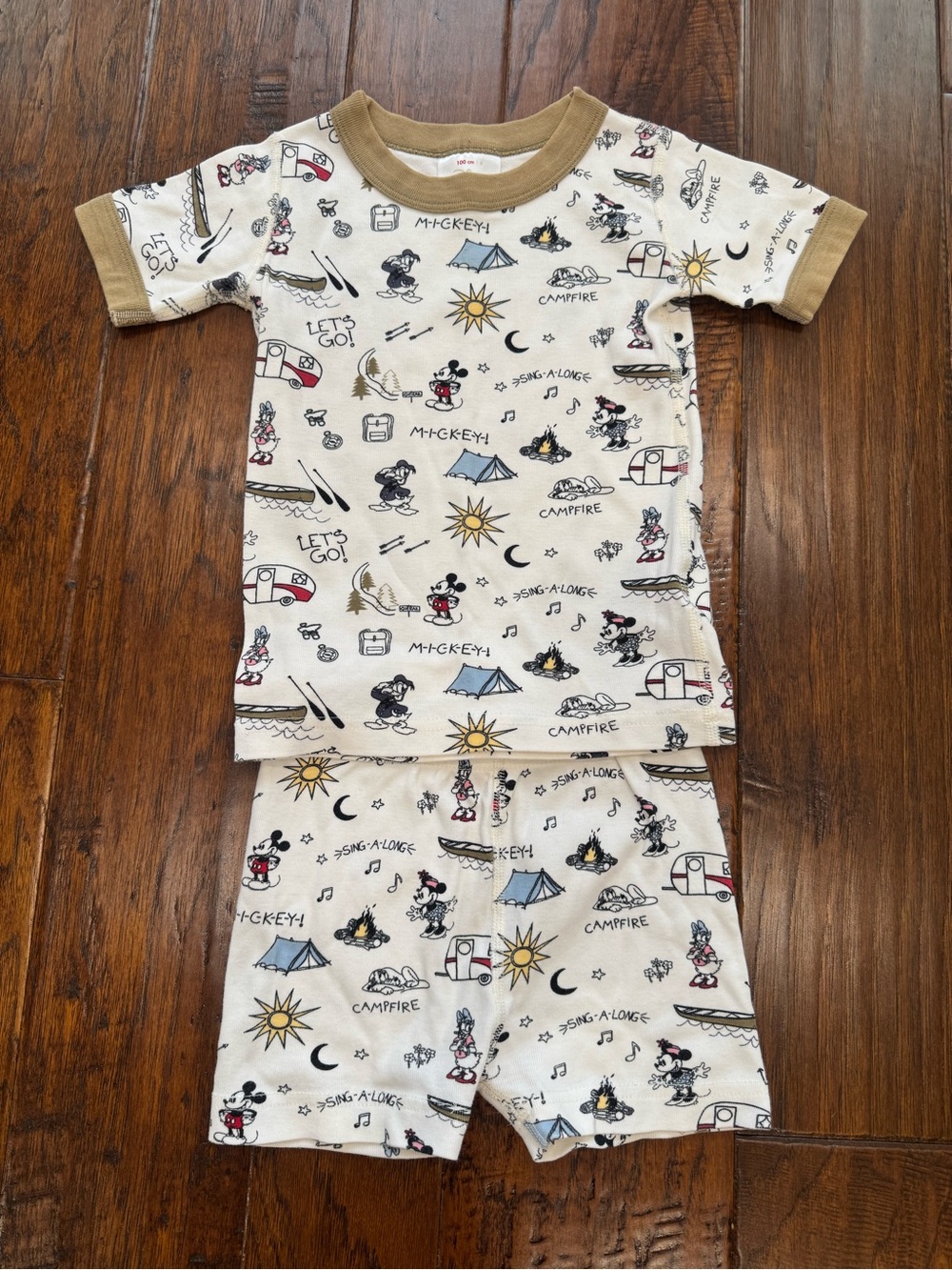 Hanna Andersson Disney Mickey Donald Minnie Camping Short PJ pajama size 100 (4)